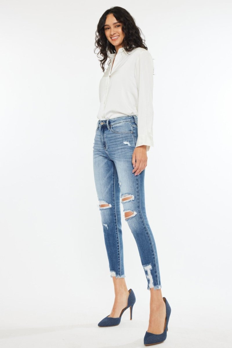 Kancan High Rise Frayed Ankle Skinny Jeans - Bottoms Sale